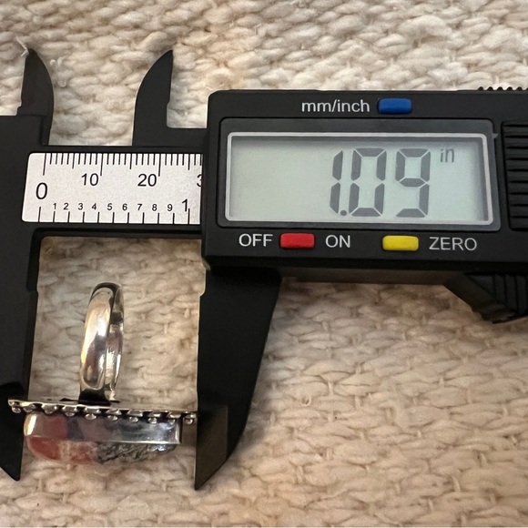 ❤️ Rhodochrosite Gemstone 925 Navajo Southwestern Size 7.25 Ring 8.9 Gm - Picture 9 of 13